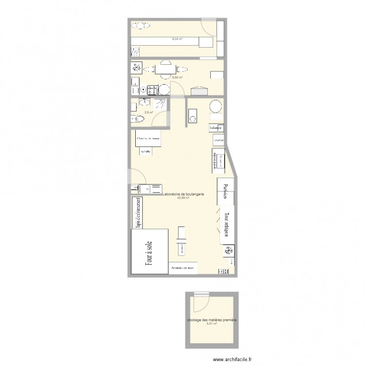 labo de boulangerie 2. Plan de 0 pièce et 0 m2