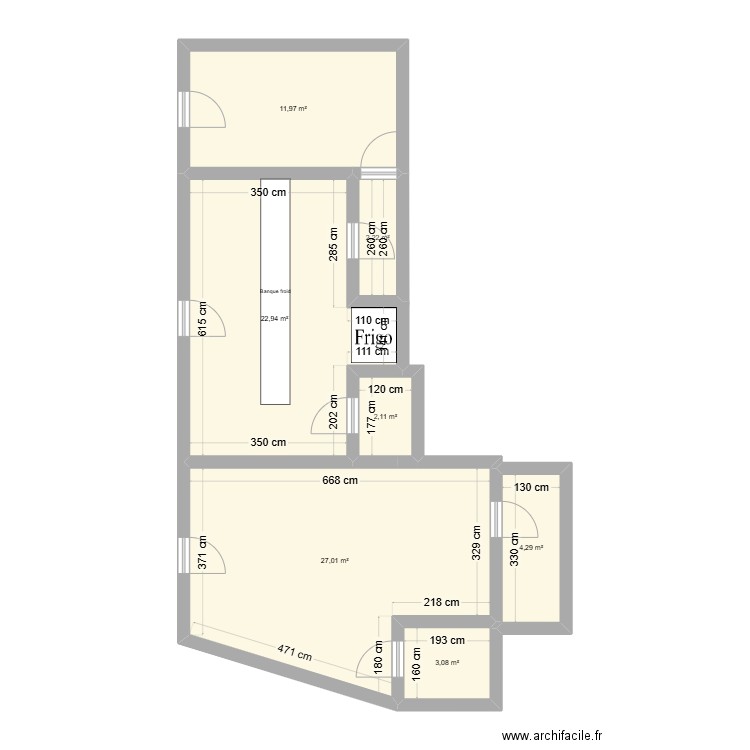 FloreneVillard. Plan de 7 pièces et 74 m2