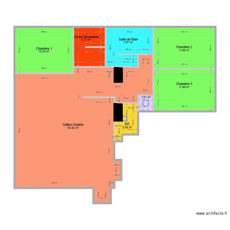 Appartement 1 Tarare Amenagement. Plan de 0 pièce et 0 m2