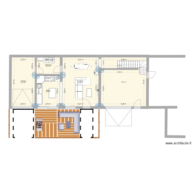 apparte 2. Plan de 5 pièces et 84 m2