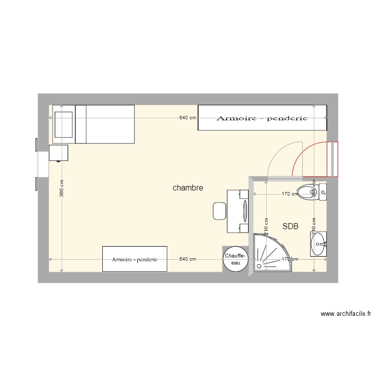 plan chambre . Plan de 0 pièce et 0 m2