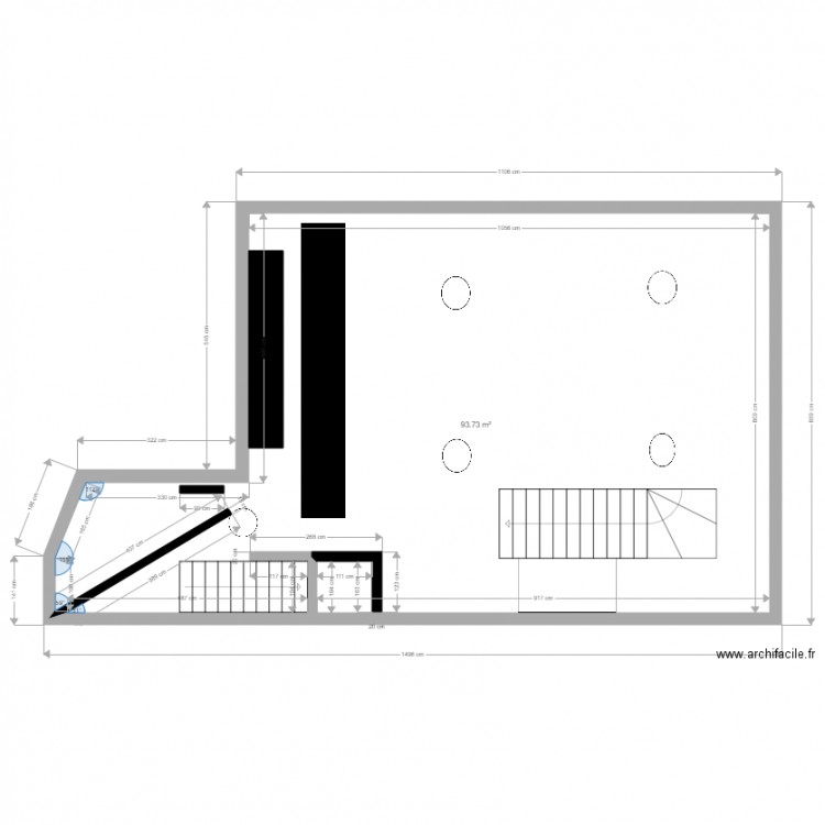 plan cave  avec implantation. Plan de 0 pièce et 0 m2