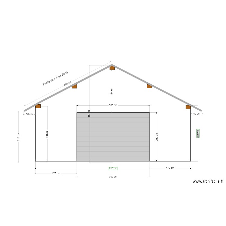 Garage Façade OUEST avec 50. Plan de 0 pièce et 0 m2