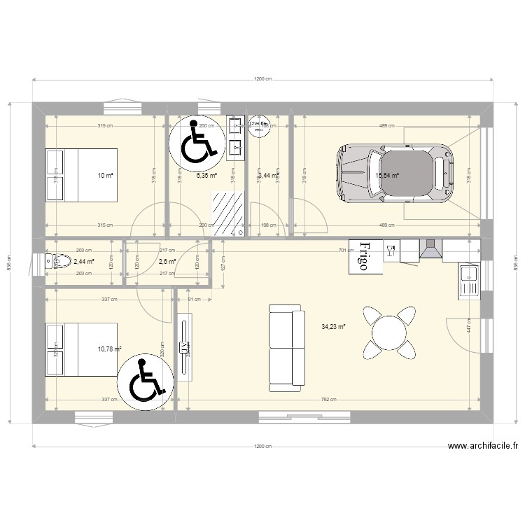 maison 70m2. Plan de 0 pièce et 0 m2