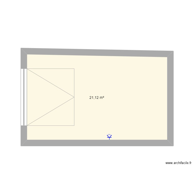 garage. Plan de 1 pièce et 21 m2