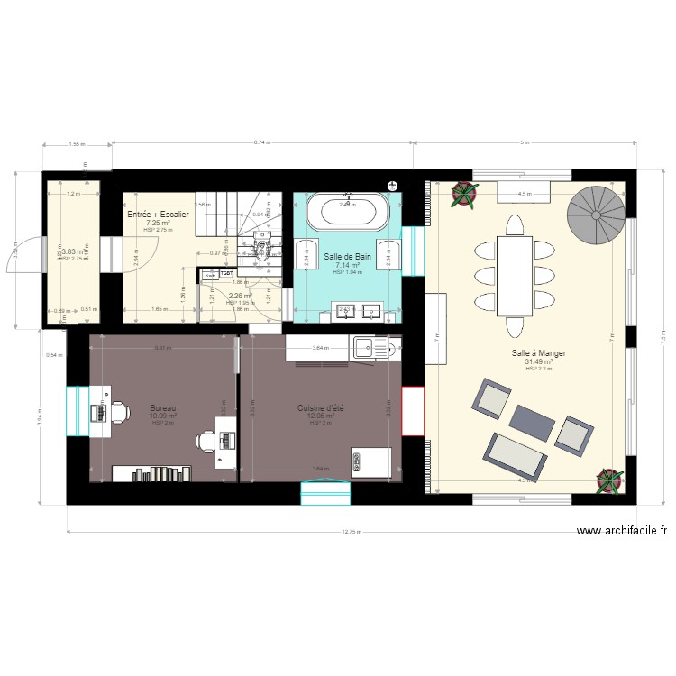 REZ DE JARDIN EXT. Plan de 0 pièce et 0 m2