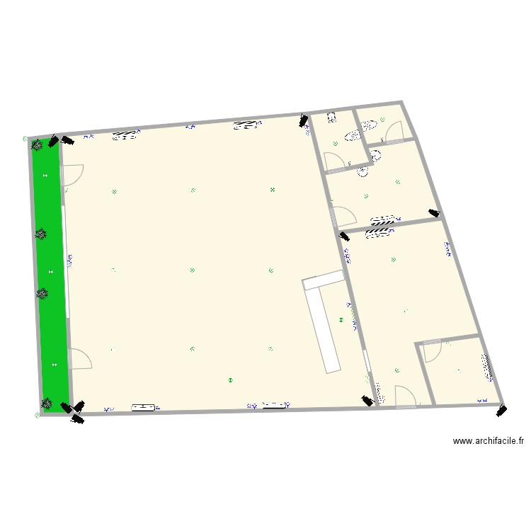 resto azul electr.. Plan de 7 pièces et 229 m2