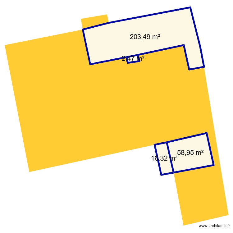 plan de masse. Plan de 4 pièces et 281 m2