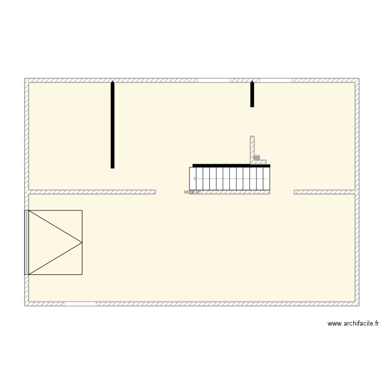 TRVAIL IT sous sol pavillon 27. Plan de 1 pièce et 99 m2