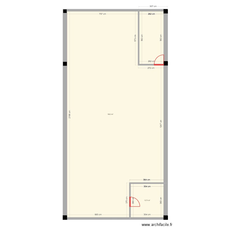 muma. Plan de 3 pièces et 224 m2