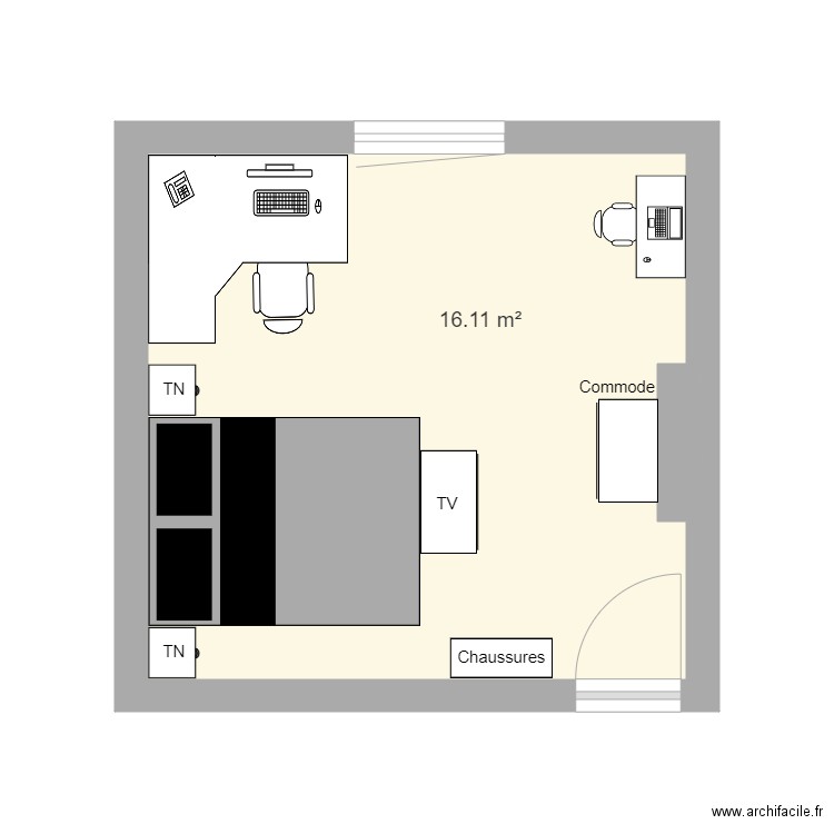 Chambre Béryl. Plan de 0 pièce et 0 m2