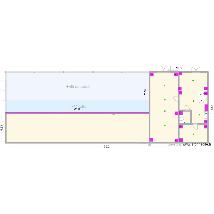 plan ETAGE VERSION GAELLE. Plan de 13 pièces et 640 m2