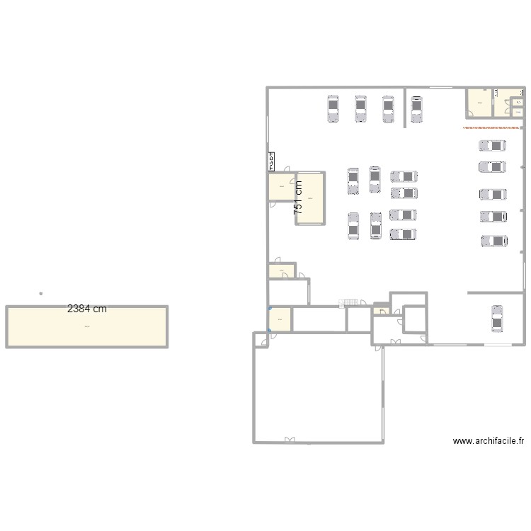 cib carrosserie. Plan de 10 pièces et 243 m2