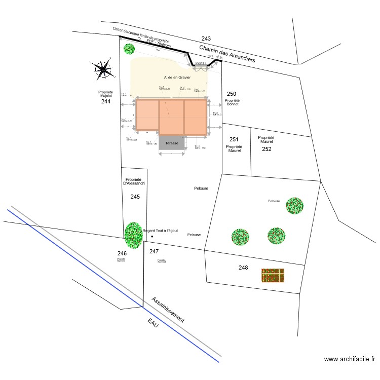 PCMI 2 modificatif après suppression piscine + pool house . Plan de 0 pièce et 0 m2