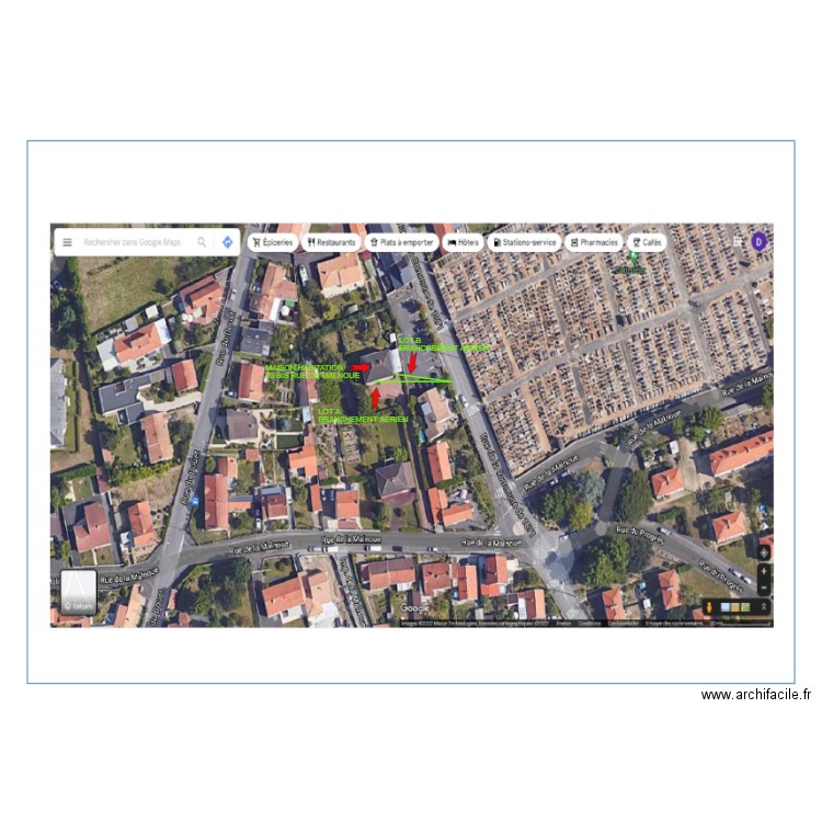 BRANCHEMENT AERIEN. Plan de 0 pièce et 0 m2