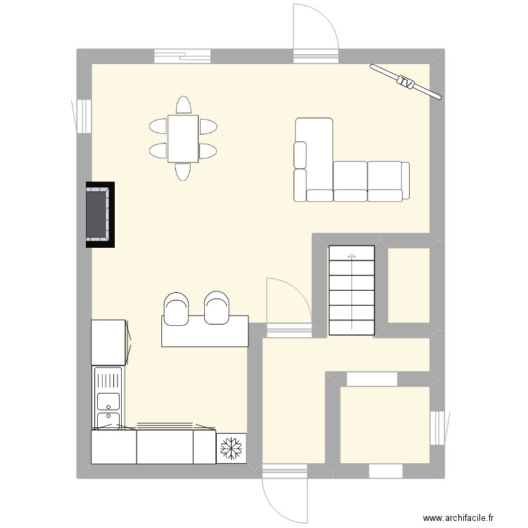 bois de villers rez . Plan de 4 pièces et 39 m2