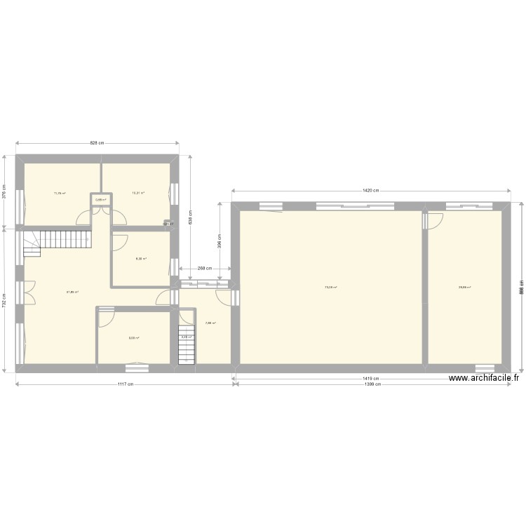 Perso Maison projet avec SAS sans meubles. Plan de 0 pièce et 0 m2