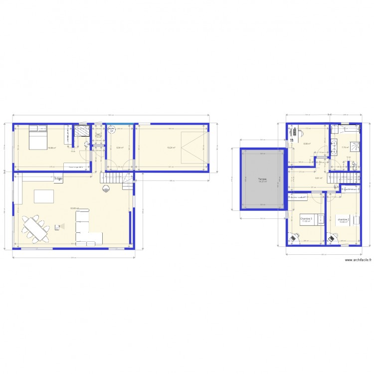 maison etage. Plan de 0 pièce et 0 m2