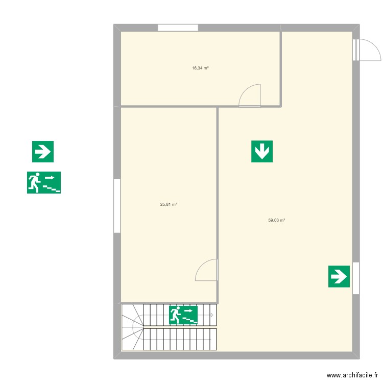 plan rdc mediff 2. Plan de 3 pièces et 101 m2