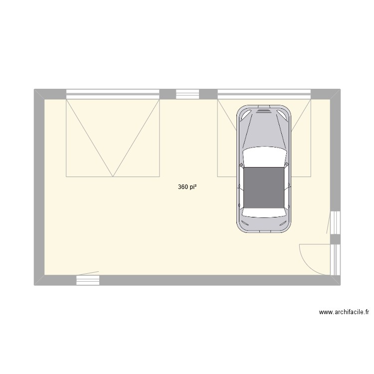 garage. Plan de 1 pièce et 33 m2