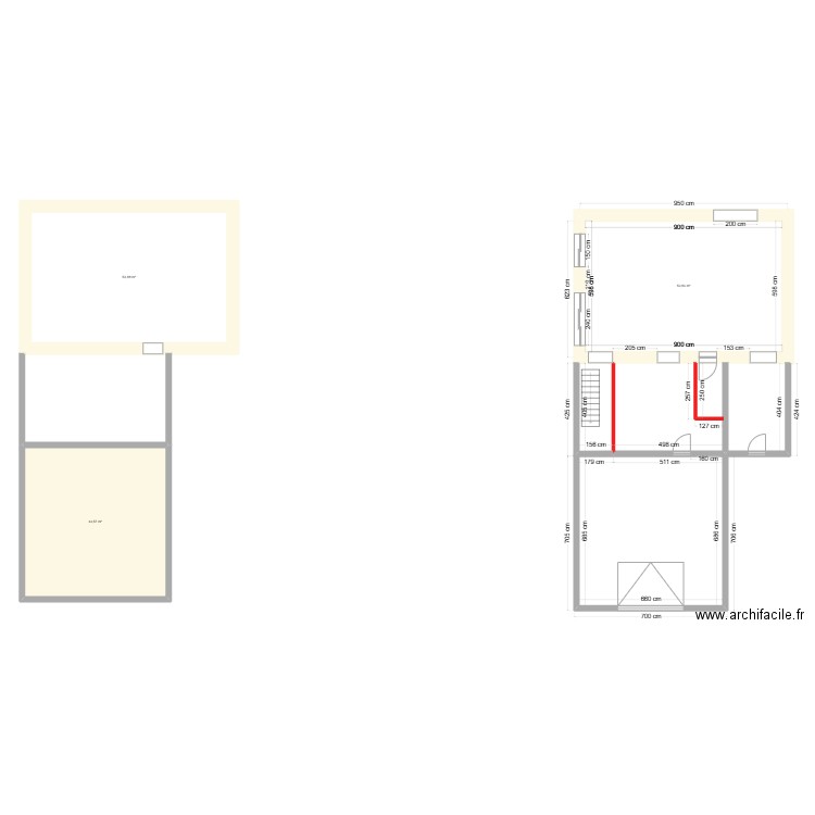 maison. Plan de 3 pièces et 152 m2