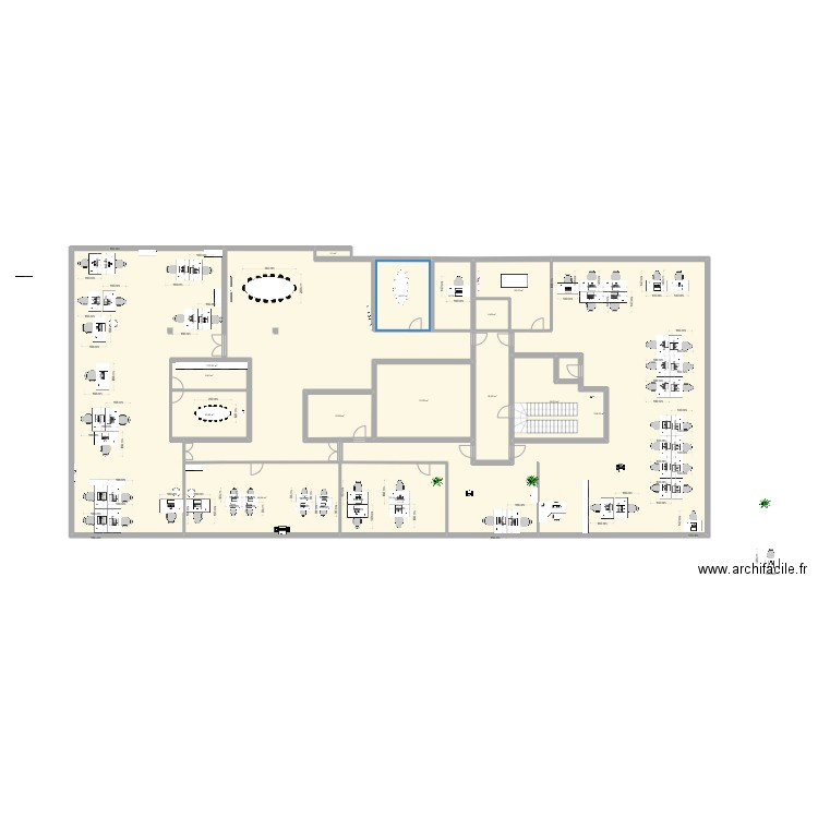 IMPLANTATION NANTERRE  31-12-2024. Plan de 15 pièces et 748 m2