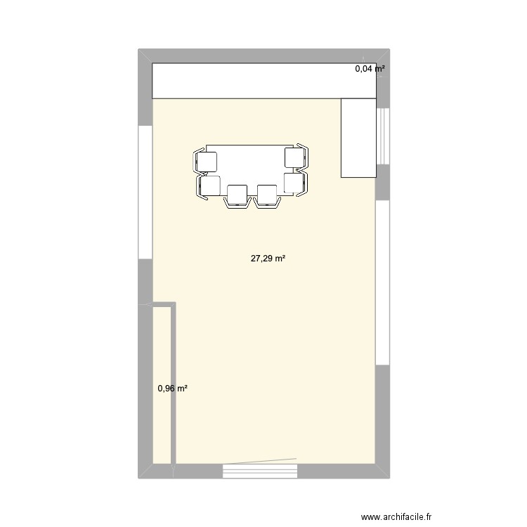 bellepierre. Plan de 3 pièces et 28 m2