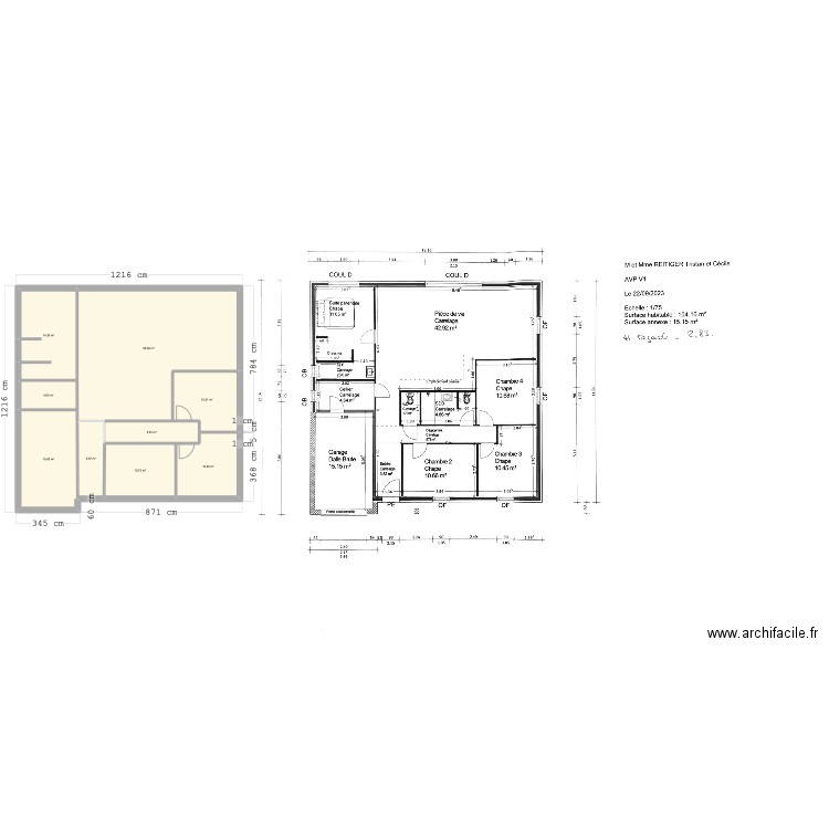 Natilia 1. Plan de 9 pièces et 128 m2