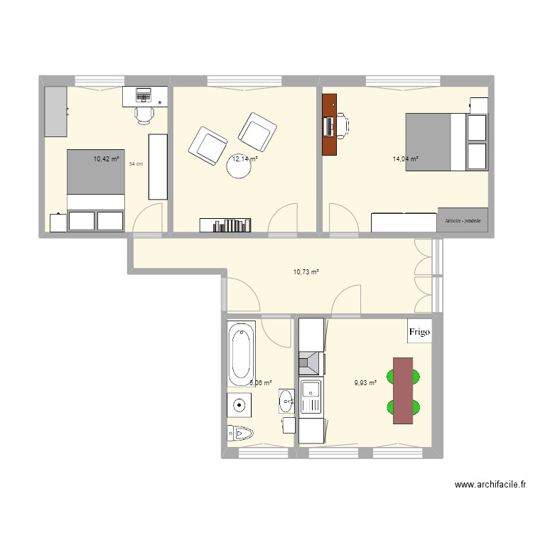 1er etage bulle . Plan de 0 pièce et 0 m2