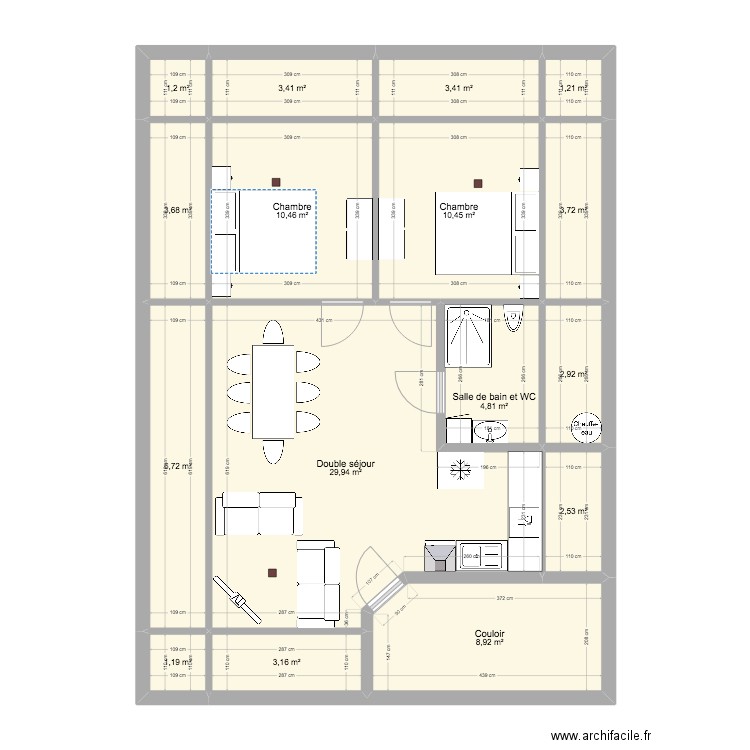 Sélestat 2024. Plan de 16 pièces et 98 m2