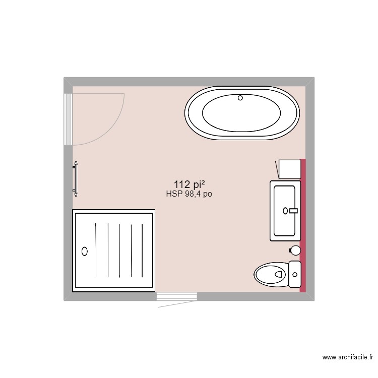 Salle de bain - 1 (jo). Plan de 1 pièce et 10 m2