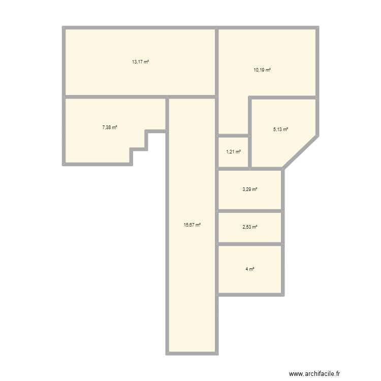 Plan de base appart. Plan de 9 pièces et 63 m2