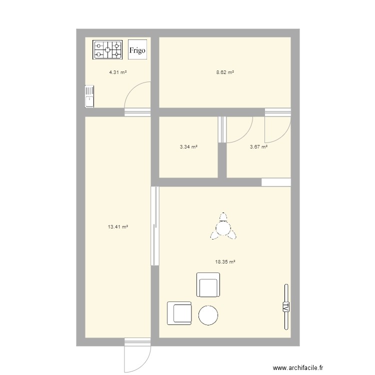  chambre salon. Plan de 0 pièce et 0 m2