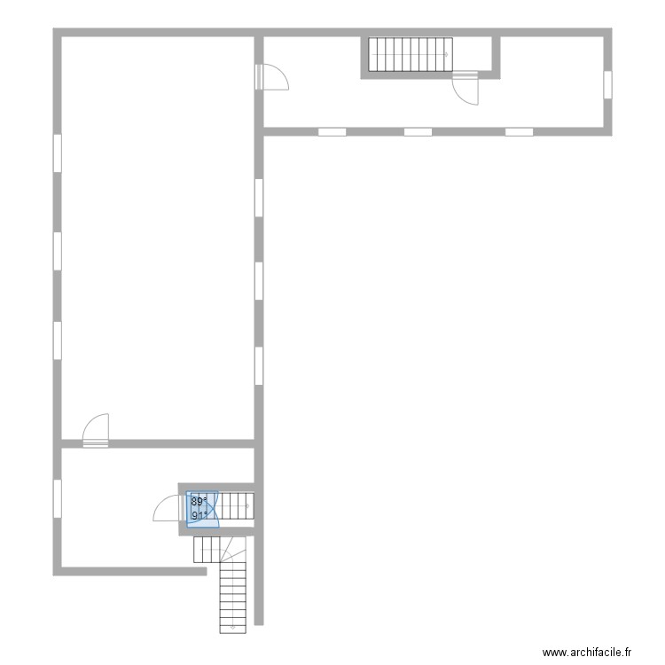 saint piat 2 eme etage 2. Plan de 2 pièces et 6 m2