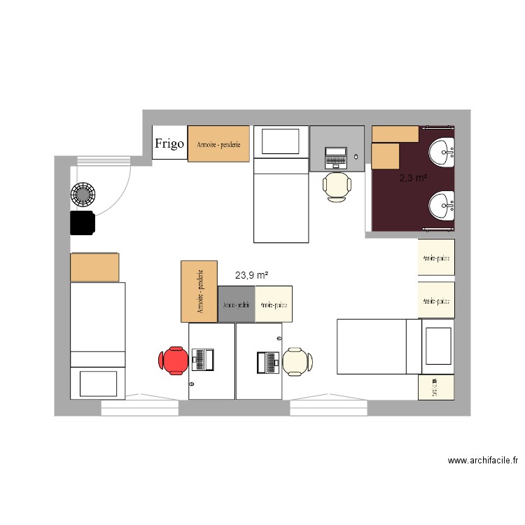 chambre basic. Plan de 0 pièce et 0 m2