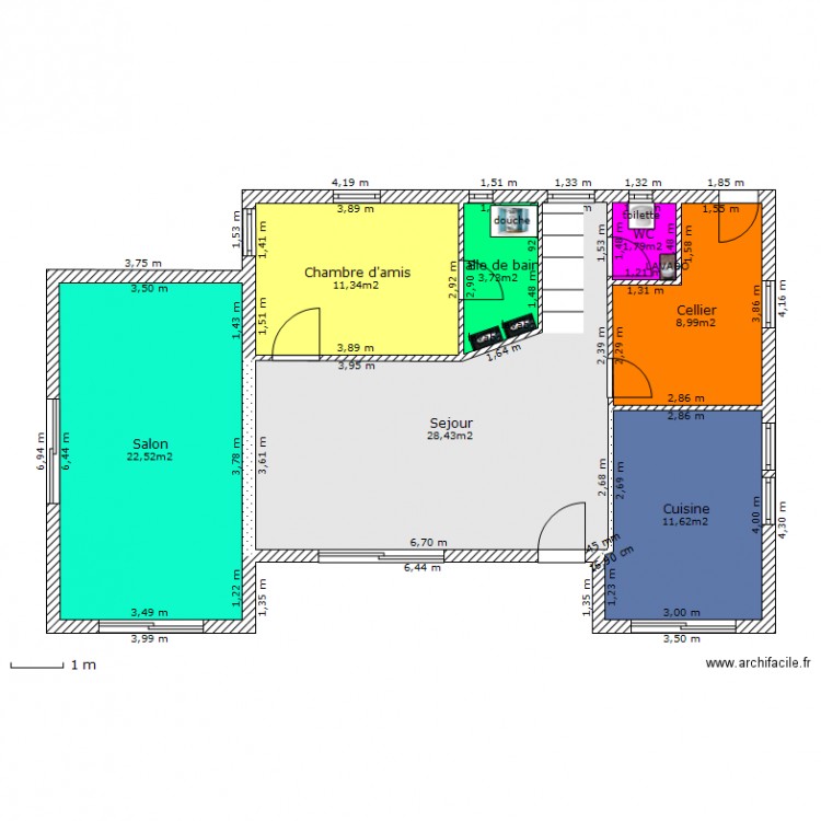 Maison rdc. Plan de 0 pièce et 0 m2