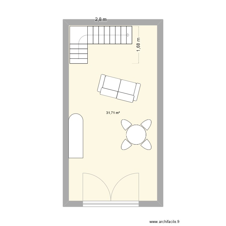 DAVID GRANGE. Plan de 1 pièce et 32 m2