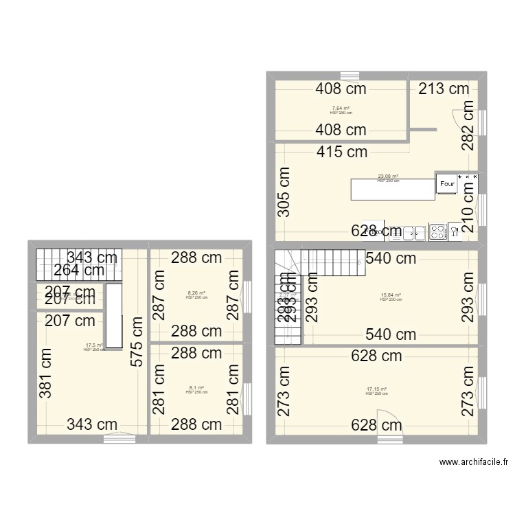 Bruneau Logement 3. Plan de 9 pièces et 102 m2