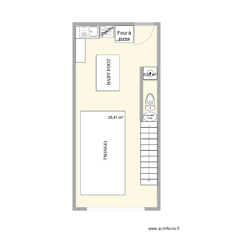 GARAGE GRUISSAN. Plan de 2 pièces et 26 m2