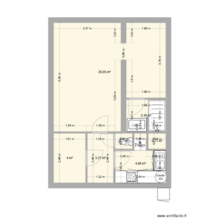 dierstein 1. Plan de 7 pièces et 43 m2