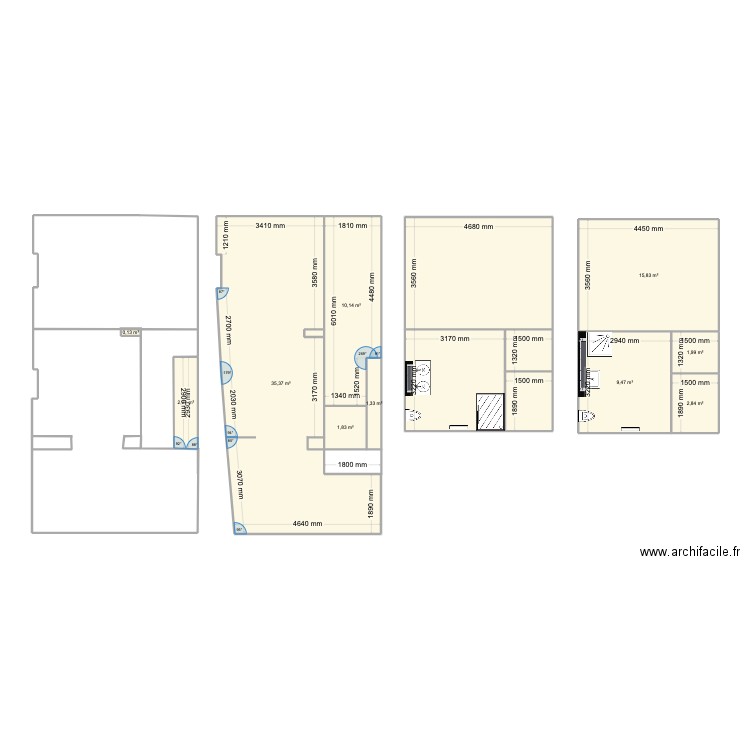 Maison Camille sdb. Plan de 15 pièces et 113 m2