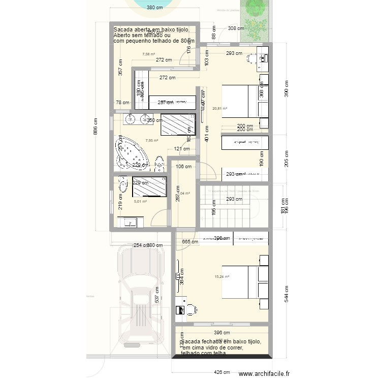 Barra_Versao_piscina. Plan de 14 pièces et 257 m2