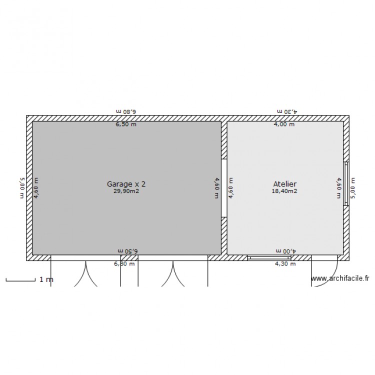 Double garage   atelier. Plan de 0 pièce et 0 m2