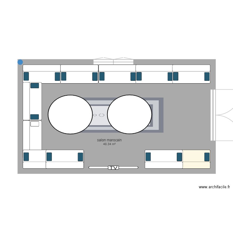 salon marocain. Plan de 0 pièce et 0 m2