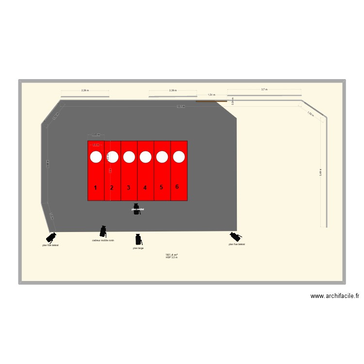 Gotaga 5v1. Plan de 1 pièce et 161 m2