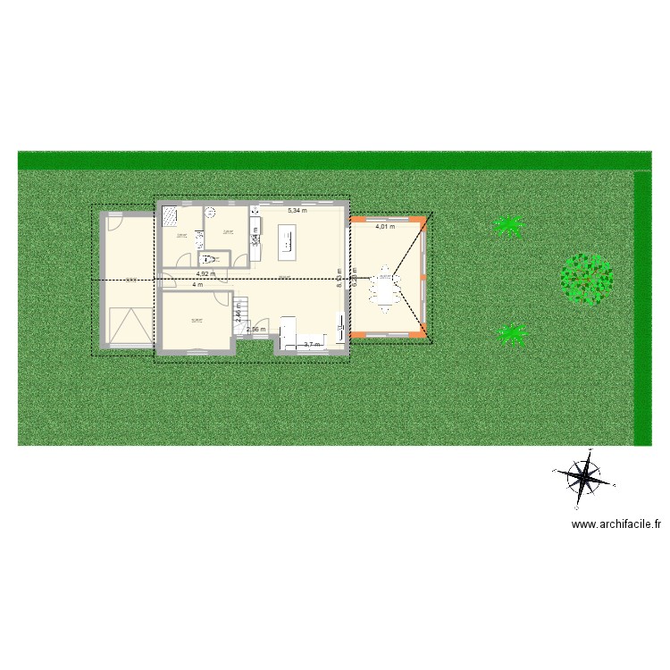 Maison. Plan de 7 pièces et 126 m2