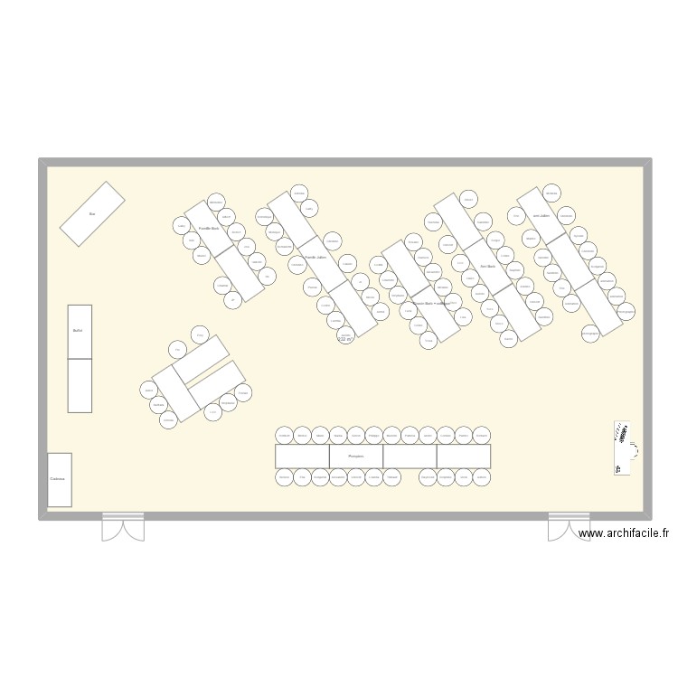 Plan table . Plan de 1 pièce et 232 m2