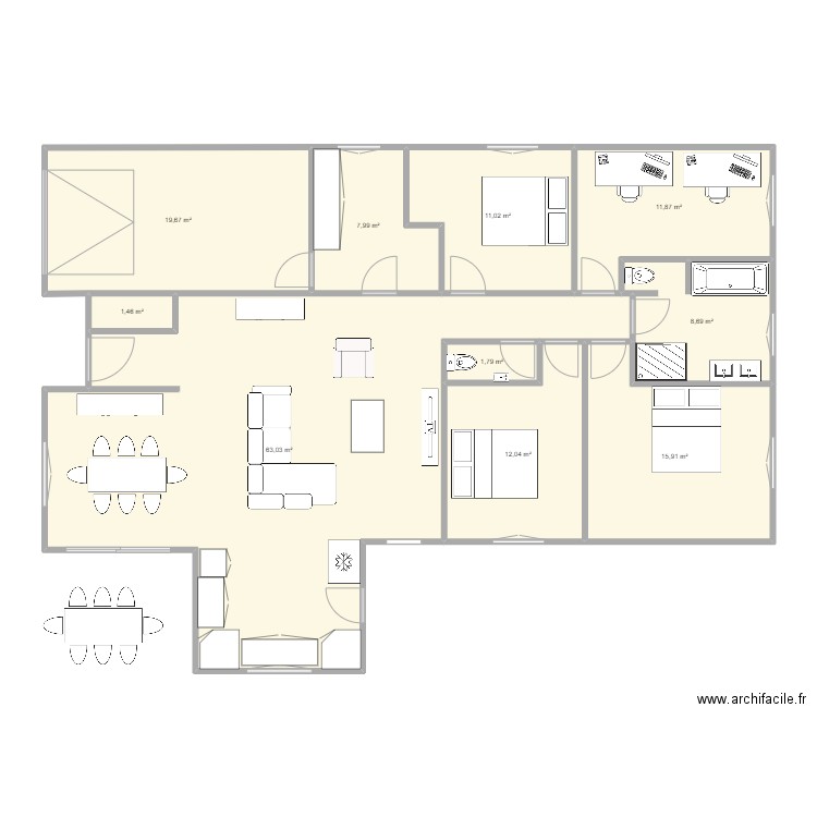 plan favori chambrette. Plan de 0 pièce et 0 m2