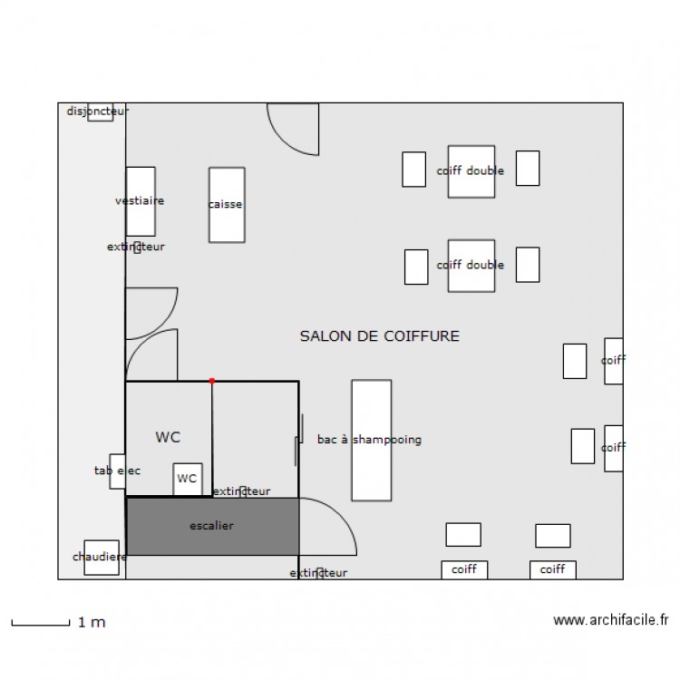 salon de coiffure . Plan de 0 pièce et 0 m2