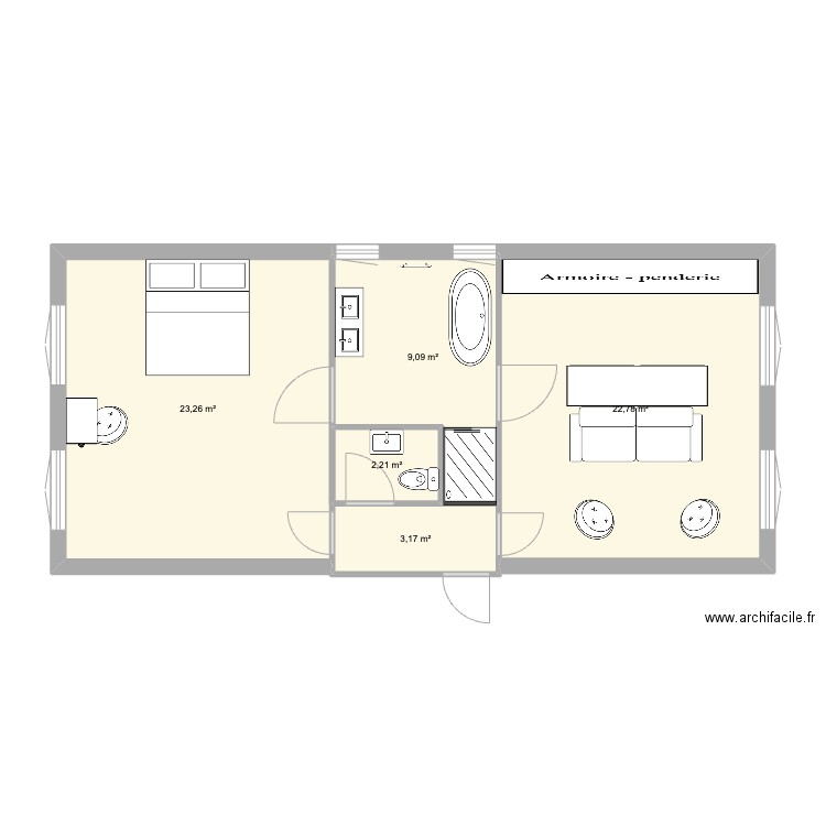 Master suite. Plan de 0 pièce et 0 m2